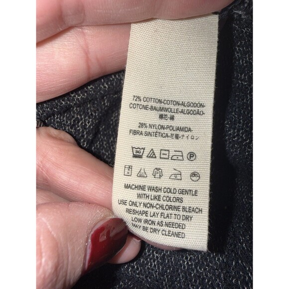 Free People We The Free Charcoal Hacci Knit Slouchy Top Wide Neck XS Boho Chic - Picture 10 of 15